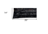 35" Black Los Gatos Nighttime Skyline Lumbar Decorative Pillow - Homeroots