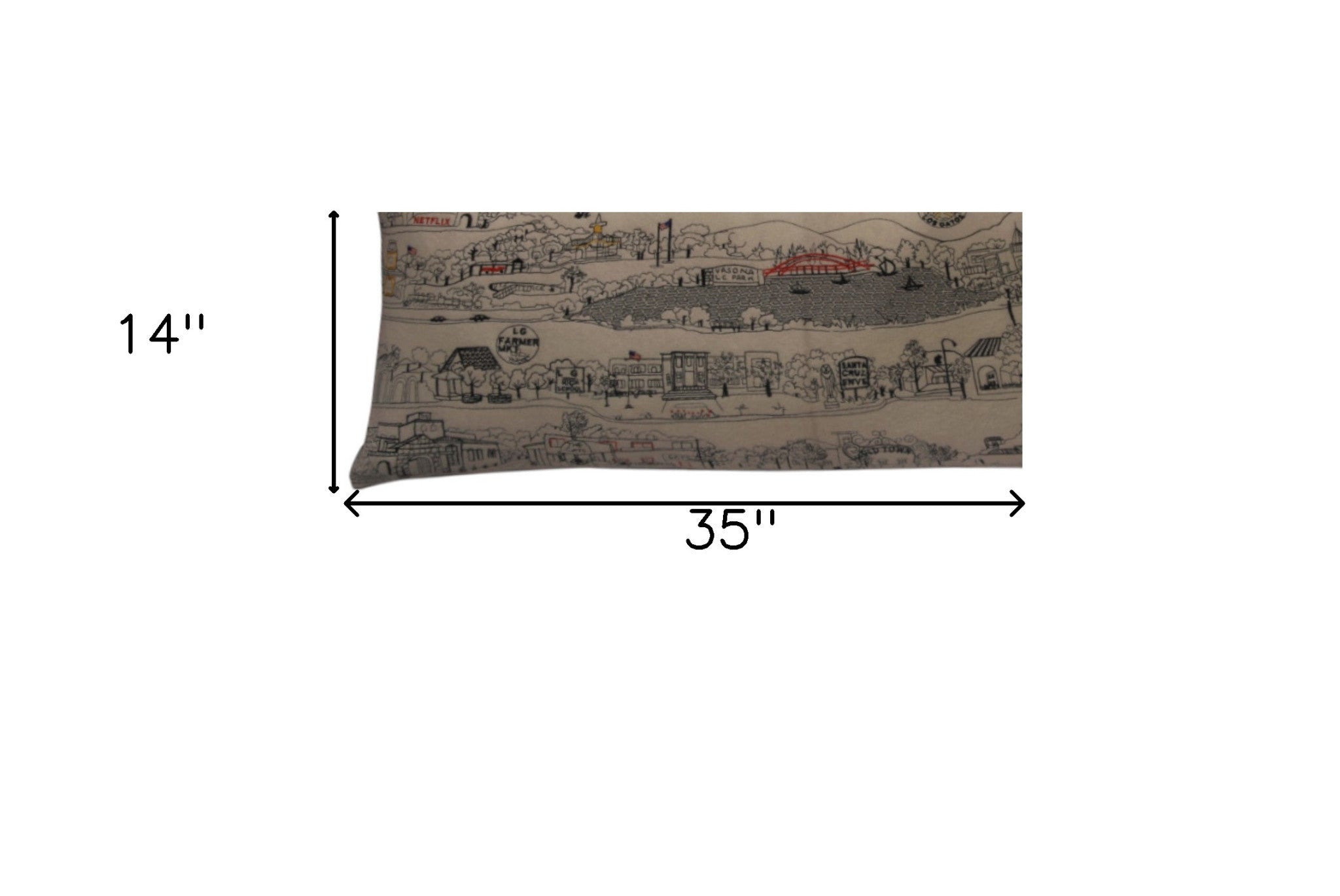 35" White Los Gatos Daylight Skyline Lumbar Decorative Pillow - Homeroots - Flyclothing LLC