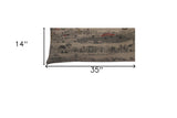 35" White Los Gatos Daylight Skyline Lumbar Decorative Pillow - Homeroots