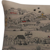 35" White Los Gatos Daylight Skyline Lumbar Decorative Pillow - Homeroots