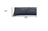 35" Black Los Angeles Nighttime Skyline Lumbar Decorative Pillow - Homeroots - Flyclothing LLC