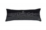 35" Black Madison Nighttime Skyline Lumbar Decorative Pillow - Homeroots