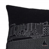 35" Black Madison Nighttime Skyline Lumbar Decorative Pillow - Homeroots - Flyclothing LLC