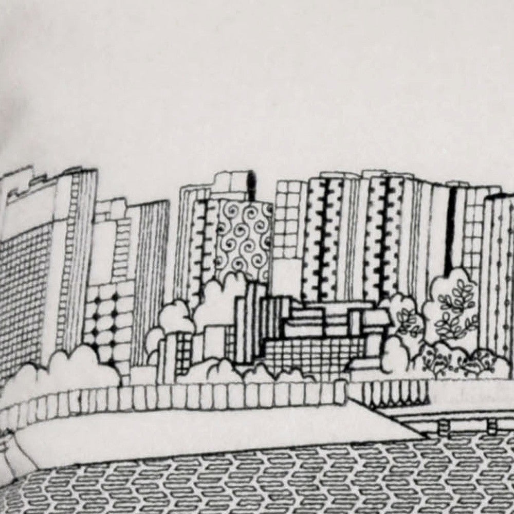 35" White Madison Daylight Skyline Lumbar Decorative Pillow - Homeroots - Flyclothing LLC