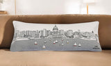 35" White Madison Daylight Skyline Lumbar Decorative Pillow - Homeroots