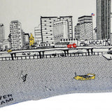 35" White Miami Daylight Skyline Lumbar Decorative Pillow - Homeroots - Flyclothing LLC