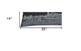 35" Black Milwaukee Nighttime Skyline Lumbar Decorative Pillow - Homeroots - Flyclothing LLC