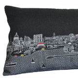 35" Black Milwaukee Nighttime Skyline Lumbar Decorative Pillow - Homeroots