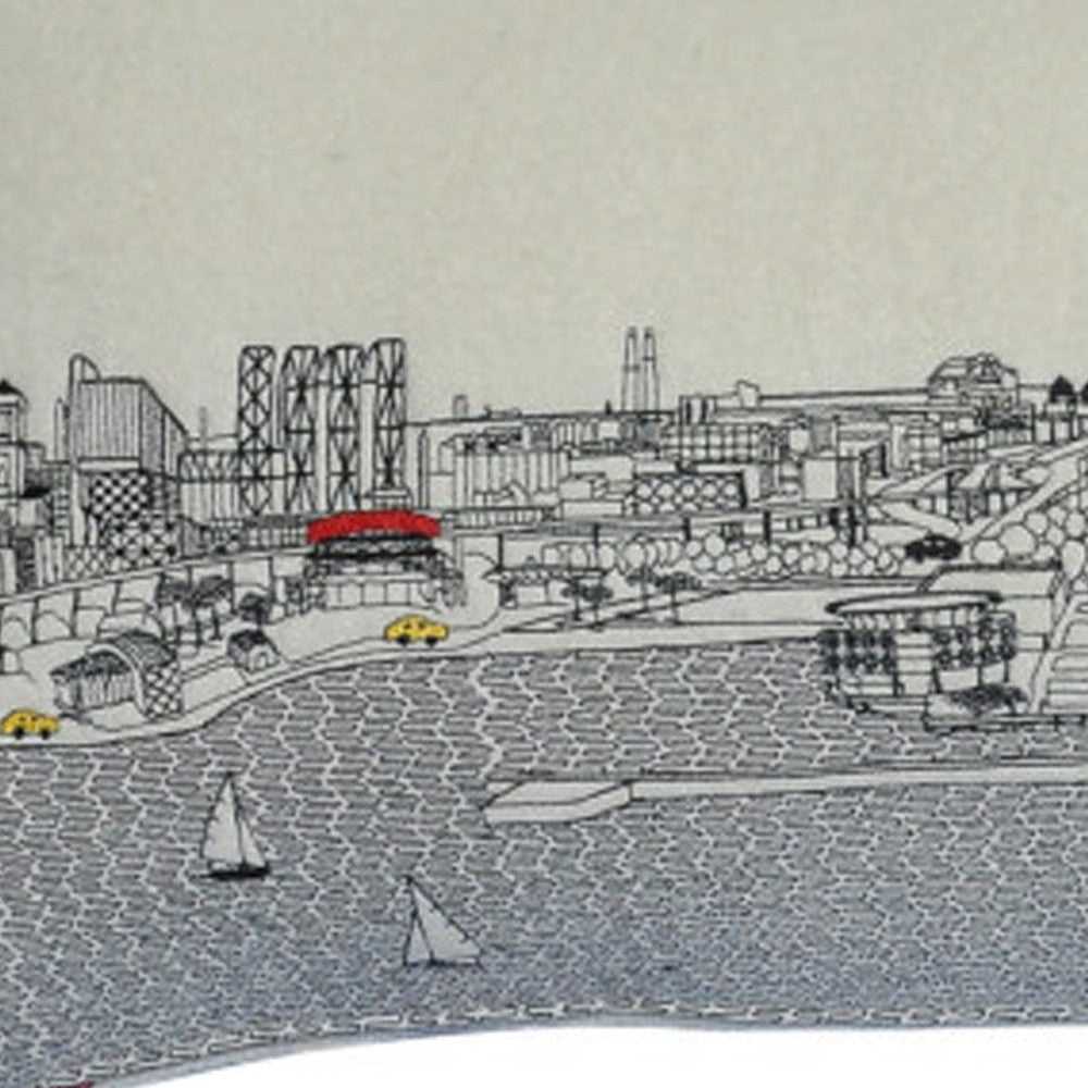 35" White Milwaukee Daylight Skyline Lumbar Decorative Pillow - Homeroots - Flyclothing LLC