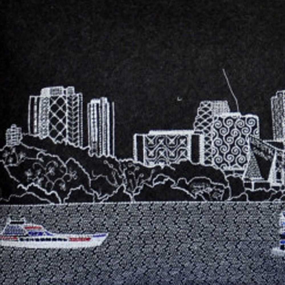 35" Black Minneapolis Nighttime Skyline Lumbar Decorative Pillow - Homeroots - Flyclothing LLC