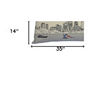35" White Minneapolis Daylight Skyline Lumbar Decorative Pillow - Homeroots - Flyclothing LLC