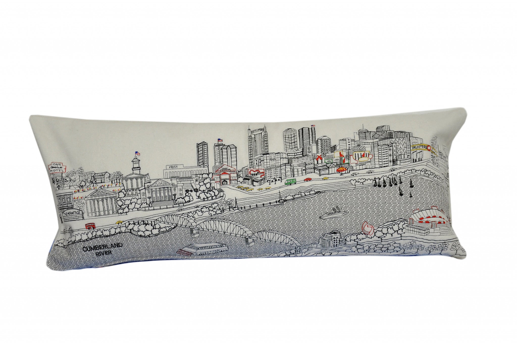 35" White Nashville Daylight Skyline Lumbar Decorative Pillow - Homeroots - Flyclothing LLC