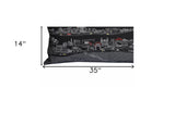 35" Black New Orleans Nighttime Skyline Lumbar Decorative Pillow - Homeroots - Flyclothing LLC