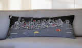 35" Black NYC Nighttime Skyline Lumbar Decorative Pillow - Homeroots - Flyclothing LLC