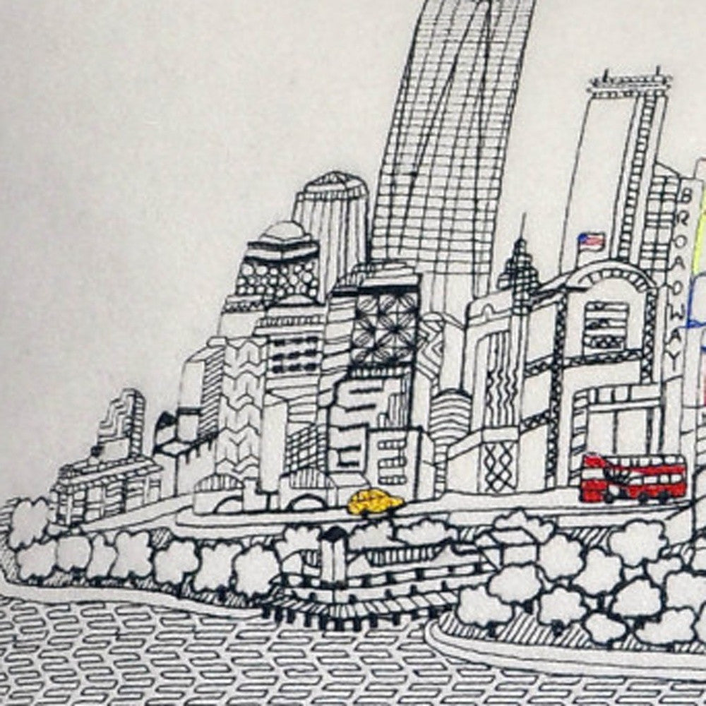 35" White NYC Daylight Skyline Lumbar Decorative Pillow - Homeroots - Flyclothing LLC