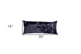 35" Black Ocean City MD Nighttime Skyline Lumbar Decorative Pillow - Homeroots - Flyclothing LLC