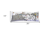 35" White Ocean City MD Daylight Skyline Lumbar Decorative Pillow - Homeroots - Flyclothing LLC