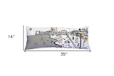 35" White Ocean City MD Daylight Skyline Lumbar Decorative Pillow - Homeroots