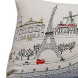 35" White Paris Daylight Skyline Lumbar Decorative Pillow - Homeroots