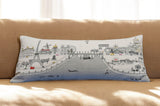 35" White Paris Daylight Skyline Lumbar Decorative Pillow - Homeroots