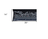 35" Black Philadelphia Nighttime Skyline Lumbar Decorative Pillow - Homeroots - Flyclothing LLC