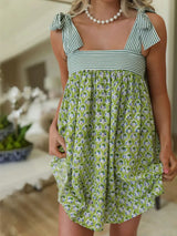 Printed Tie Shoulder Mini Cami Dress - Trendsi - Flyclothing LLC
