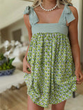 Printed Tie Shoulder Mini Cami Dress - Trendsi