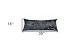 35" Black Pittsburgh Nighttime Skyline Lumbar Decorative Pillow - Homeroots - Flyclothing LLC