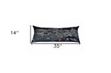 35" Black Pittsburgh Nighttime Skyline Lumbar Decorative Pillow - Homeroots - Flyclothing LLC