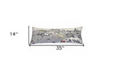 35" White Pittsburgh Daylight Skyline Lumbar Decorative Pillow - Homeroots