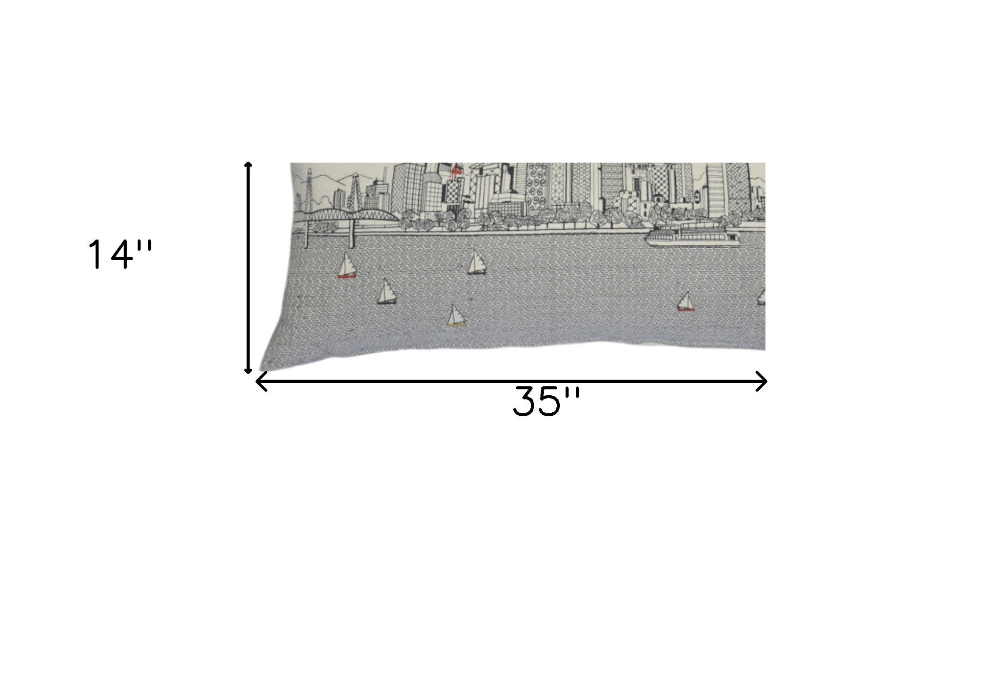35" White Portland Daylight Skyline Lumbar Decorative Pillow - Homeroots - Flyclothing LLC