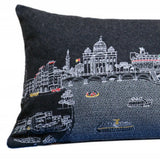 35" Black Rome Nighttime Skyline Lumbar Decorative Pillow - Homeroots - Flyclothing LLC