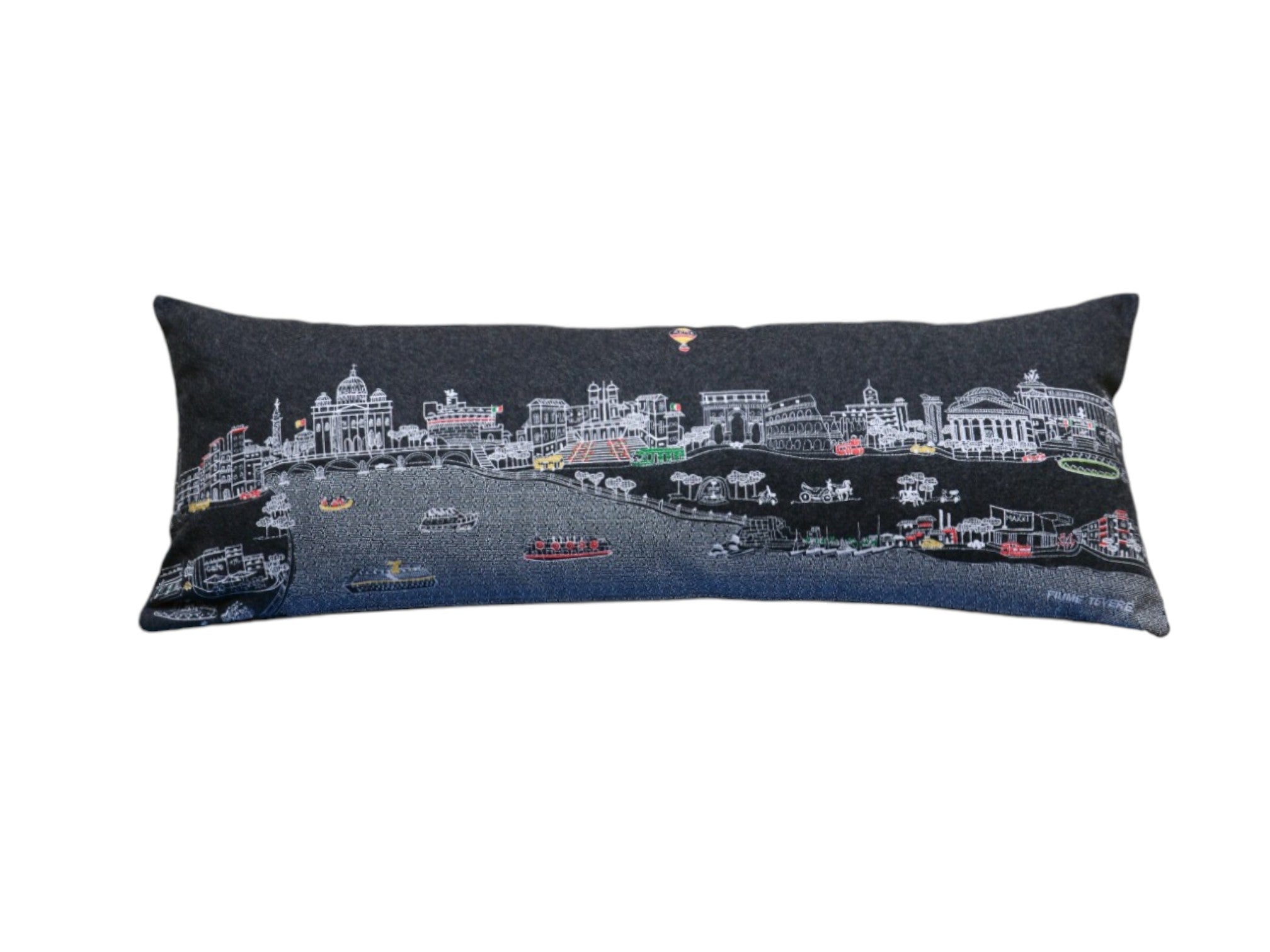 35" Black Rome Nighttime Skyline Lumbar Decorative Pillow - Homeroots - Flyclothing LLC