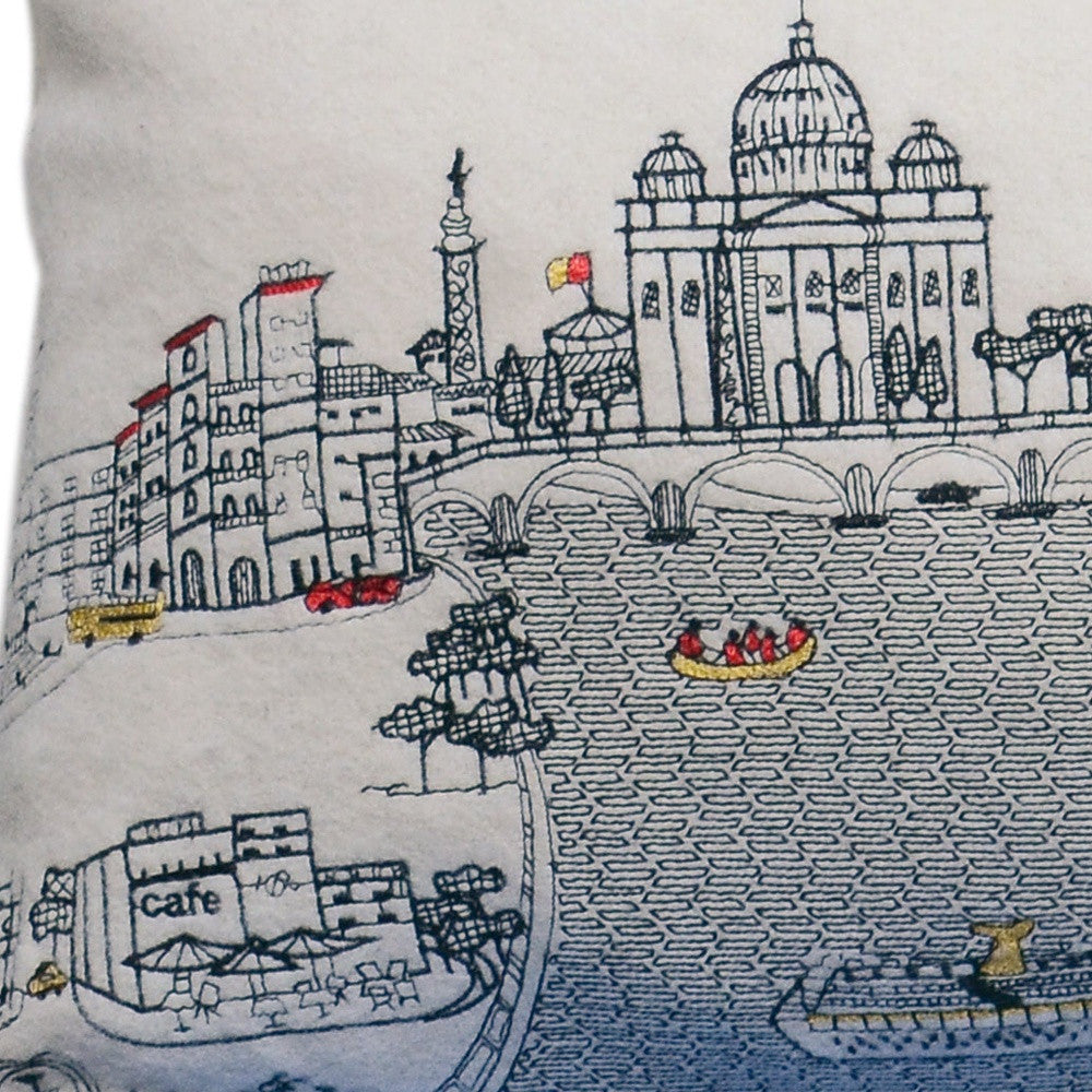 35" White Rome Daylight Skyline Lumbar Decorative Pillow - Homeroots - Flyclothing LLC