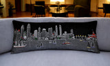 35" Black San Diego Nighttime Skyline Lumbar Decorative Pillow - Homeroots - Flyclothing LLC