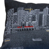 35" Black San Francisco Nighttime Skyline Lumbar Decorative Pillow - Homeroots - Flyclothing LLC