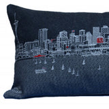 35" Black Seattle Nighttime Skyline Lumbar Decorative Pillow - Homeroots - Flyclothing LLC