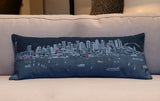 35" Black Seattle Nighttime Skyline Lumbar Decorative Pillow - Homeroots - Flyclothing LLC
