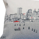 35" White Seattle Daylight Skyline Lumbar Decorative Pillow - Homeroots - Flyclothing LLC