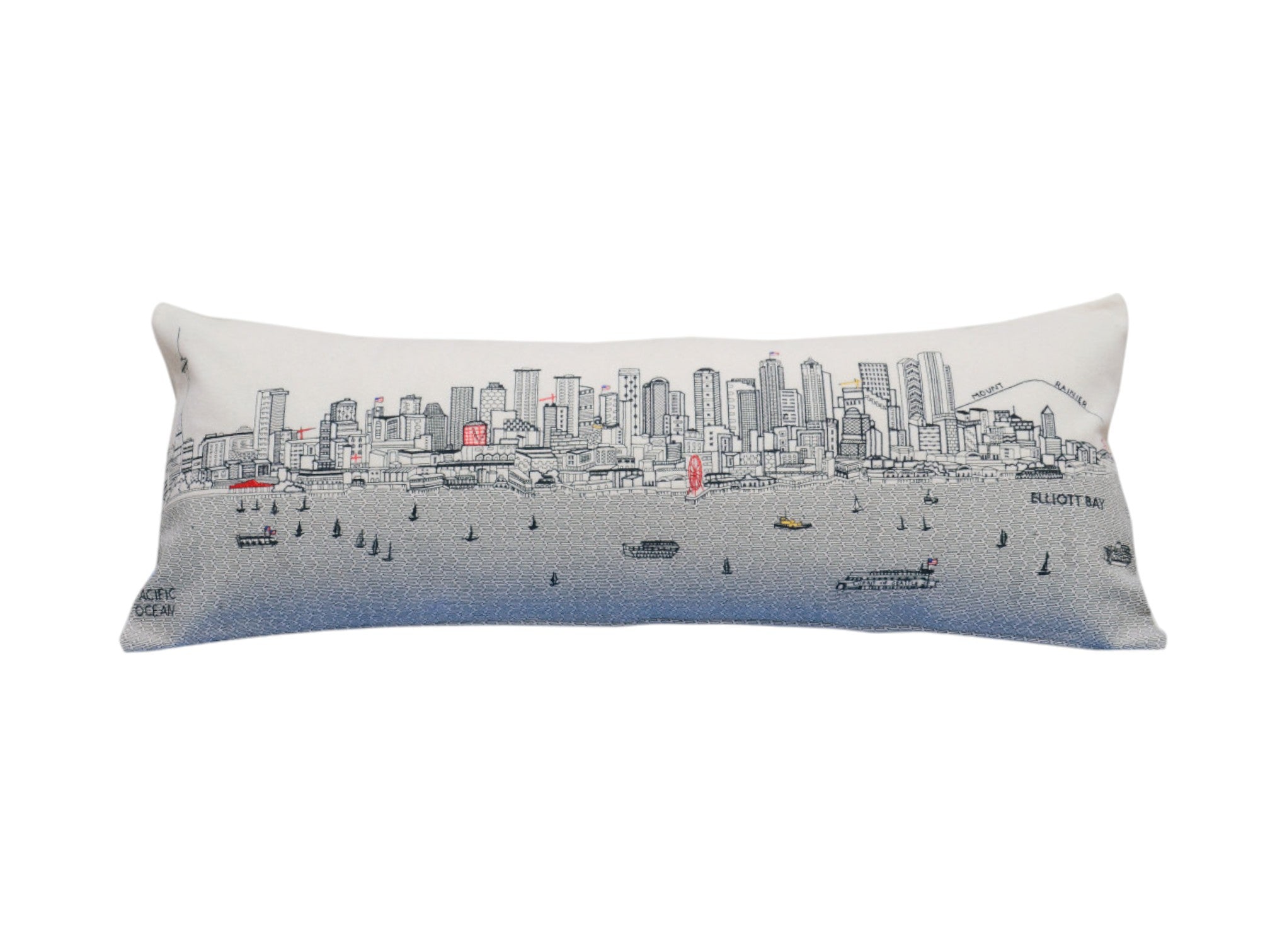 35" White Seattle Daylight Skyline Lumbar Decorative Pillow - Homeroots - Flyclothing LLC