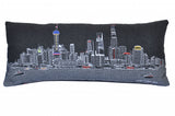 35" Black Shanghai Nighttime Skyline Lumbar Decorative Pillow - Homeroots - Flyclothing LLC