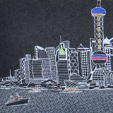 35" Black Shanghai Nighttime Skyline Lumbar Decorative Pillow - Homeroots - Flyclothing LLC