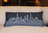 35" Black Shanghai Nighttime Skyline Lumbar Decorative Pillow - Homeroots - Flyclothing LLC