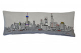 35" White Shanghai Daylight Skyline Lumbar Decorative Pillow - Homeroots - Flyclothing LLC