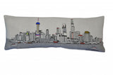 35" White Shanghai Daylight Skyline Lumbar Decorative Pillow - Homeroots