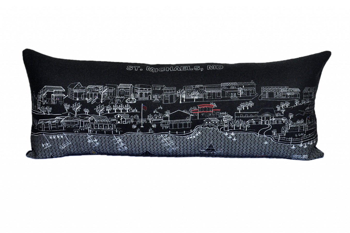35" Black St Michael's Nighttime Skyline Lumbar Decorative Pillow - Homeroots - Flyclothing LLC