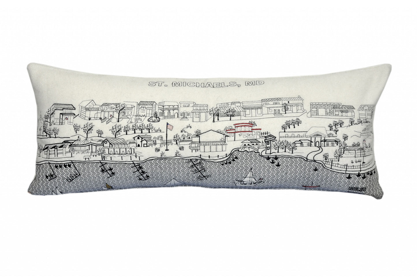 35" White St Michael's Daylight Skyline Lumbar Decorative Pillow - Homeroots - Flyclothing LLC
