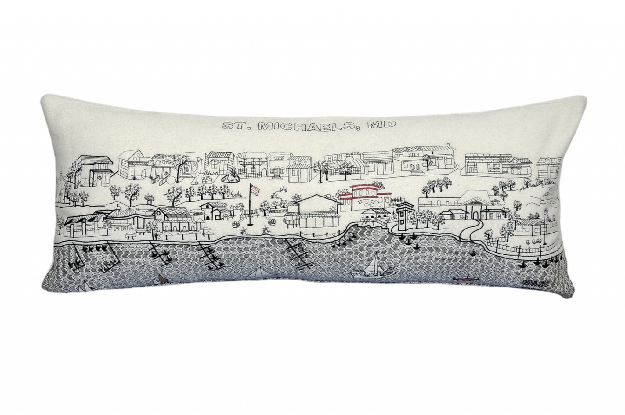 35" White St Michael's Daylight Skyline Lumbar Decorative Pillow - Homeroots - Flyclothing LLC