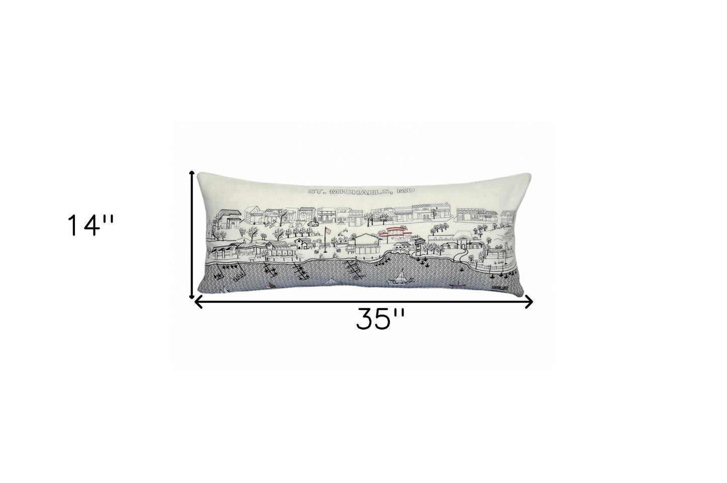 35" White St Michael's Daylight Skyline Lumbar Decorative Pillow - Homeroots - Flyclothing LLC