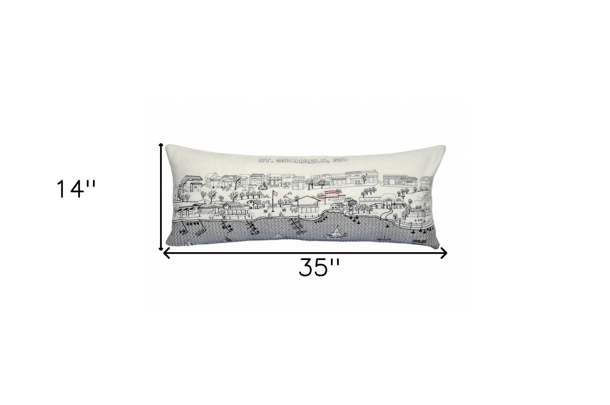 35" White St Michael's Daylight Skyline Lumbar Decorative Pillow - Homeroots - Flyclothing LLC